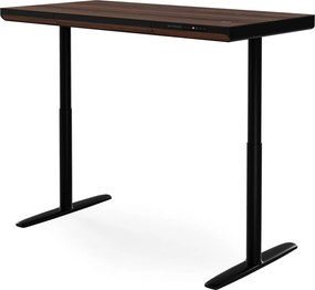 Elektromos ülő-álló íróasztal fiókkal és Qi vezeték nélküli töltővel fekete/dió, 1400 mm: ELLIS