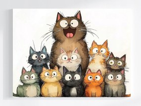 Vászonkép Canvas Vicces Állatok Macskák Barátok Csapat 80x60