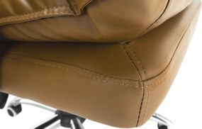 Irodai szék lábtartóval, textilbőr barna, DRAKE