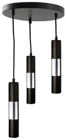 Csillár zsinóron MAGNUMA 3xGU10/50W/230V fekete/fényes króm