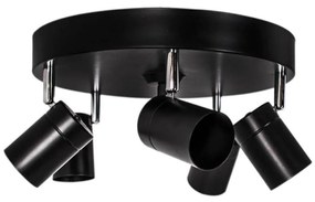 ByRydens 4200730-4002 - CORRECT spotlámpa, 5xGU10/7W/230V, fekete, átmérő 30 cm