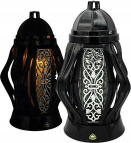 Mécses Üveg nagy fekete Ezüst elemek Mindenszentek sírjára 35cm