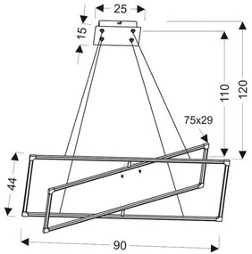 LED Csillár zsinóron KSEROS LED/45W/230V