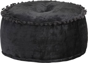 vidaXL antracitszürke kerek bársony puff 40 x 20 cm