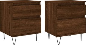 vidaXL 2 db barna tölgyszínű éjjeliszekrény 40 x 35 x 50 cm