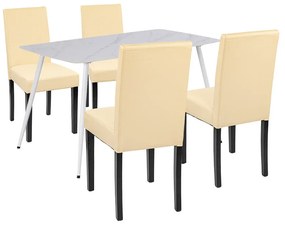 Megan 4+1 étkező garnitúra fehér-bézs