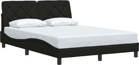 vidaXL fekete szövet ágykeret matrac nélkül 140 x 190 cm