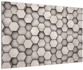 Kép - Hatszögek beton kivitelben (90x60 cm)