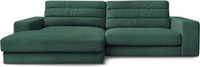 Zöld bársony sarokkanapé (bal oldali-heverő résszel) Sierra – Bobochic Paris