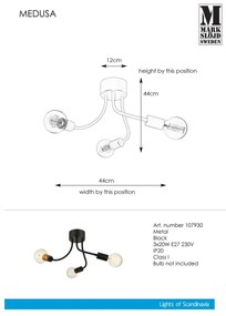 Markslöjd 107930 - Csillár MEDUSA 3xE27/20W/230V