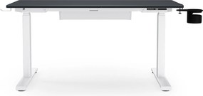 Elektromos, állítható magasságú, ergonomikus, fehér-antracit íróasztal,1200x600 mm: ARIA
