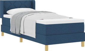 vidaXL Rugós Ágy matracmal fejtámlával Kék 80 x 200 cm szövet