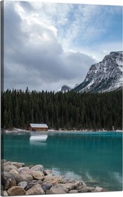 Vászonkép Természet Kunyhó a tóparton 50x80