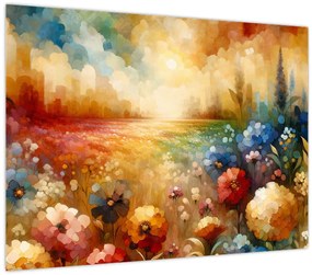 Üveg kép - Színes rét (70x50 cm)