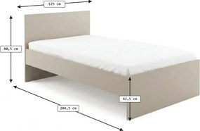 Ágy ELISA 120 x 200 cm, kasmír bézs Ágyrács: Lamellás ágyrács, Matrac: Matrac nélkül