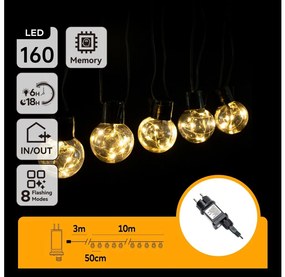 Aigostar - LED kültéri dekorációs fényfüzér 160xLED/3,6W/230V 10m IP44 meleg fehér