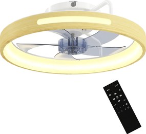 HOMCOM 49 cm LED mennyezeti ventilátor világítással, 40 W, fordítható DC motor, csendes működés, távirányító, 6 sebesség, 3 színhőmérséklet, időzítő —
