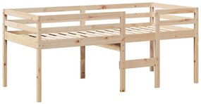 tömör fenyőfa magasított ágy tetővel 90 x 200 cm