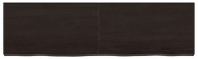 sötétbarna kezelt tömör tölgyfa asztallap 140x40x(2-6) cm
