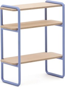 Világoskék-natúr színű függő gyerek könyvespolc kőrisfa dekorral 60x70x28 cm Tinn – Kave Home