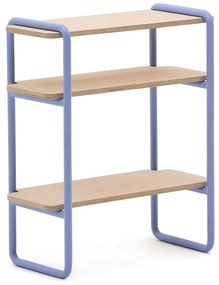 Világoskék-natúr színű függő gyerek könyvespolc kőrisfa dekorral 60x70x28 cm Tinn – Kave Home