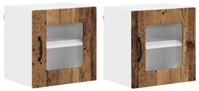 Fali konyhaszekrény 2 pcs Öreg fa 40 x 31 x 40 cm Faanyag
