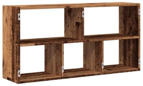 antik fa színű szerelt fa fali polc 100 x 25 x 50 cm