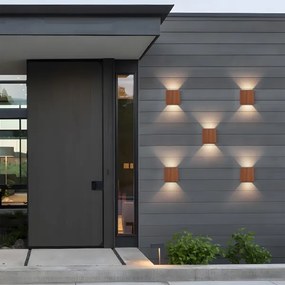 Brilagi - DOUBLERAY kültéri fali lámpatest LED/6W/230V, fahatású dekor, IP54