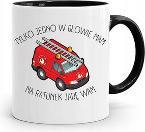 Fekete Bögre Tűzoltónak Csak Egy Van A Fejemben, fényképes nyomattal