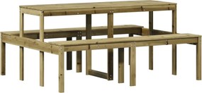 vidaXL impregnált fenyőfa piknik asztal 160 x 134 x 75 cm