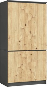 Szekrény S90 4D Clp Grafit Szürke Tölgy Artisan Akd