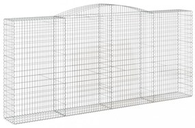 vidaXL 2 db íves horganyzott vas gabion kosár 400x50x180/200 cm