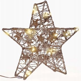 Solight karácsonyi csillag csillámpor, arany, fém, 14x Led, 2x Aa