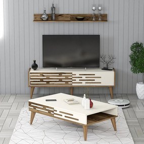 Valensiya nappali bútorszett, dió-krém, 140 cm