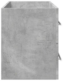 betonszürke szerelt fa mosdószekrény 100 x 38,5 x 48 cm