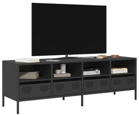 fekete hidegen hengerelt acél TV-szekrény 135 x 39 x 43,5 cm