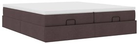 Ottomán ágykeret matracokkal Sötétbarna 180x200cm szövet