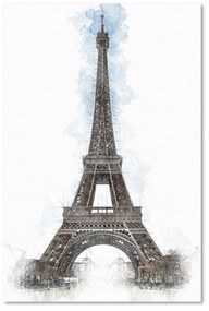 Gario Vászonkép Eiffel-torony kézzel festett formában - Cornel Vlad Méret: 80 x 120 cm
