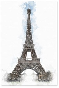 Gario Vászonkép Eiffel-torony kézzel festett formában - Cornel Vlad Méret: 40 x 60 cm