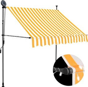 vidaXL fehér-narancssárga manuális LED-es napellenző 150 cm