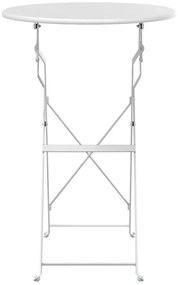 Összecsukható Bisztróasztal Fehér Ø50x71 cm Porbevonatos Acél