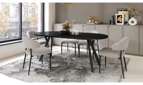 ARTUR kihúzható étkezőasztal fekete