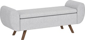 HOMCOM Tárolópad 53,8L Ülőbőrönd Ágy végéhez Tárolódoboz Puffal Párnázott Vászon Üléssel és Karfákkal, Nappalihoz, Hálószobához, Előszobához, 132 x 42