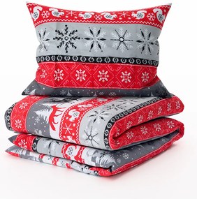 Flanel ágynemű SNOWY FOREST szürke Ágyneműhuzat mérete: 70 x 90 cm | 140 x 200 cm