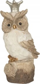 Dekoratív bagoly figura arany koronával 12x9x25 cm