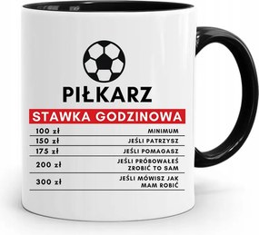 Bögre Fekete Ajándék Labdarúgónak Óradíj Nyomtatott Fotóval