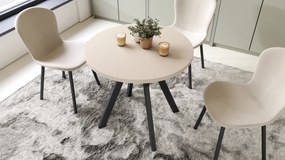 Mazzoni ALMO 80 Bézs (Pezsgő)/fekete lábak - KEREK ASZTAL Y ALAKÚ LÁBAKKAL LOFT/INDUSZTRIÁLIS STÍLUSBAN KONYHÁBA NAPPALIBA VAGY ÉTKEZŐBE