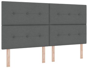 Boxspring Ágy Matracos Sötétszürke 180x200 cm Szövet