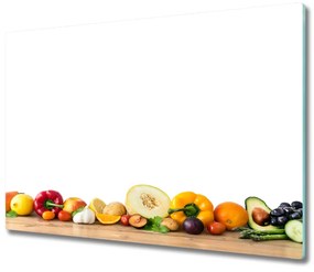 Üveg vágódeszka Gyümölcsök és zöldségek 60x52 cm