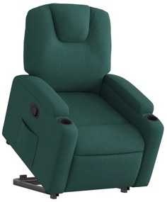 vidaXL sötétzöld szövet felállást segítő dönthető fotel